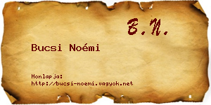 Bucsi Noémi névjegykártya